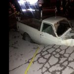 فرو رفتگی در اهواز یک خودرو را بلعید + عکس