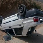 مصدوم شدن ۵ نفر بر اثر واژگونی خودرو پراید