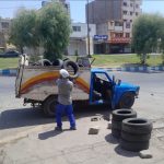 اجرای طرح جمع آوری لاستیک های فرسوده در سطح شهر مسجدسلیمان